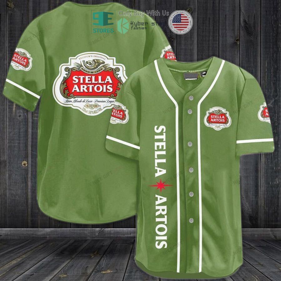 stella artois green baseball jersey 1 10479