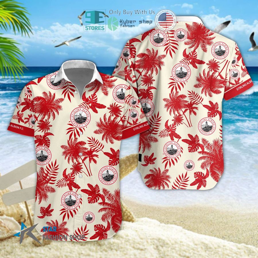 stirling albion f c logo palm tree hawaiian shirt shorts 1 16804