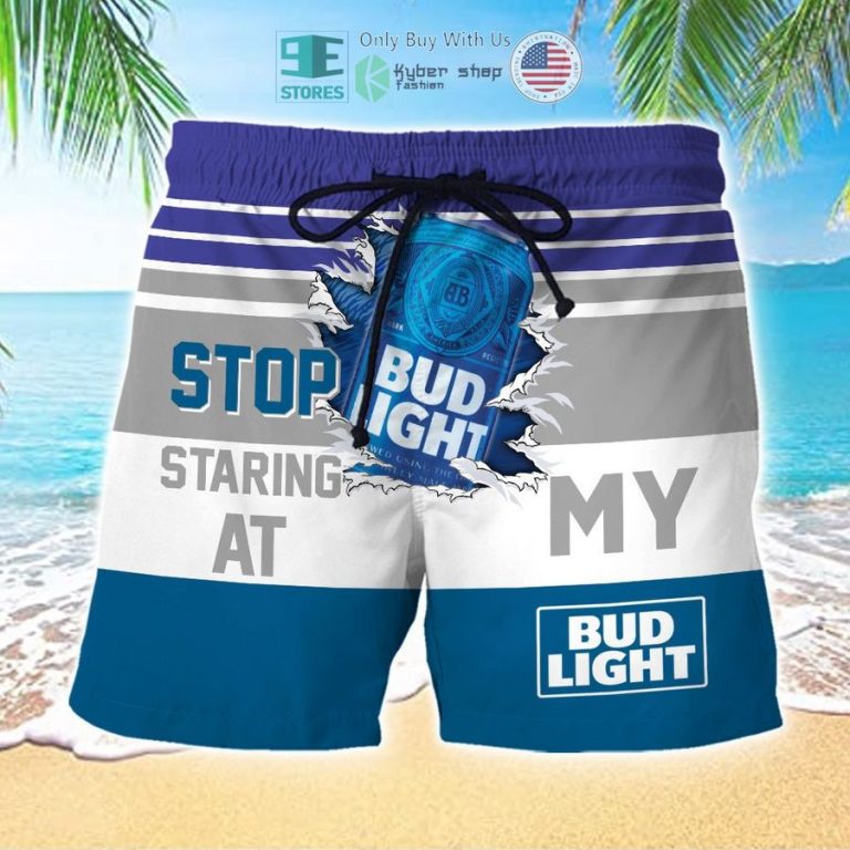 stop staring at my bud light beach shorts 1 56417