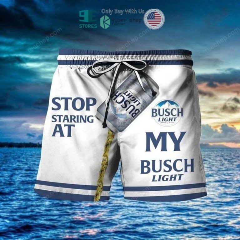 stop staring at my busch light beach shorts 1 61357