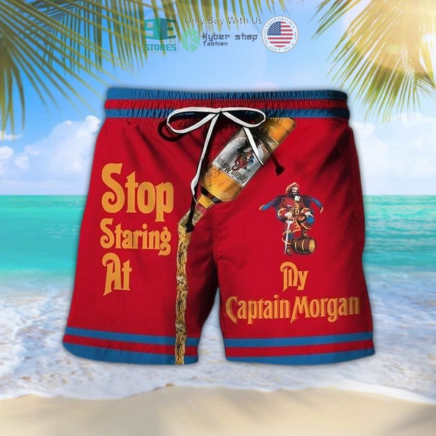 stop staring at my captain morgan beach shorts 1 22118