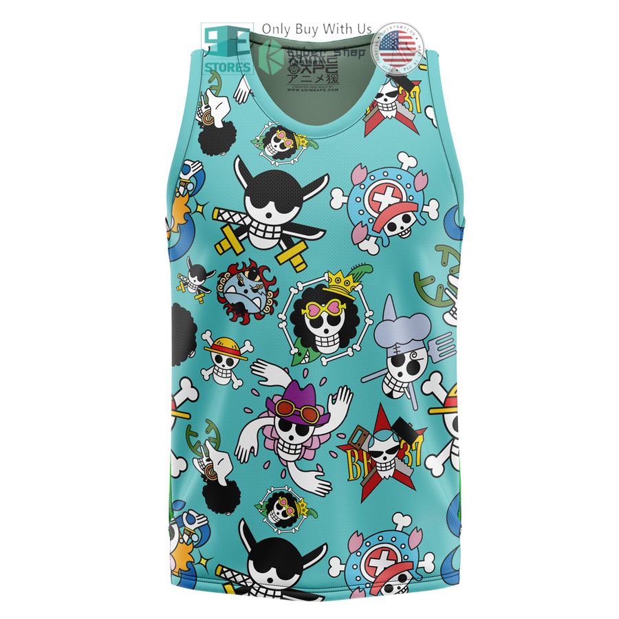 strawhats jolly roger one piece basketball jersey 1 74073