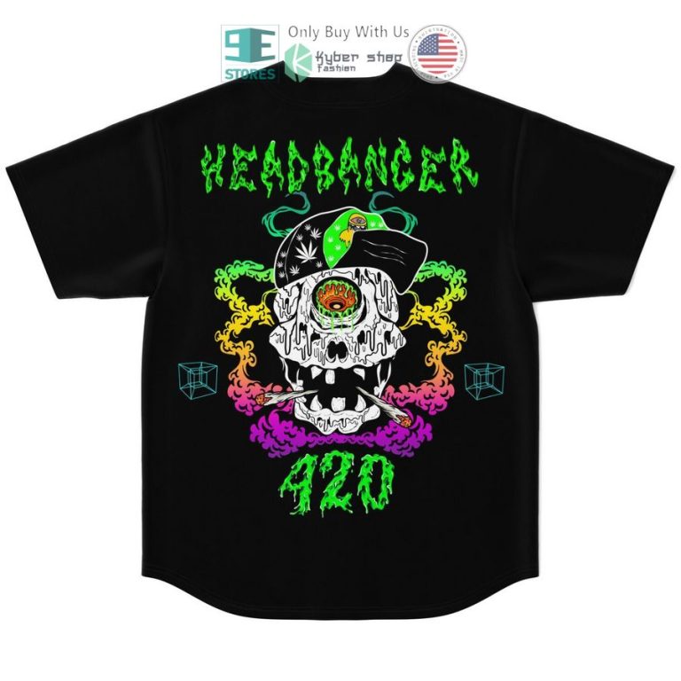 subtronics headranger 420 skull black baseball jersey 2 15830