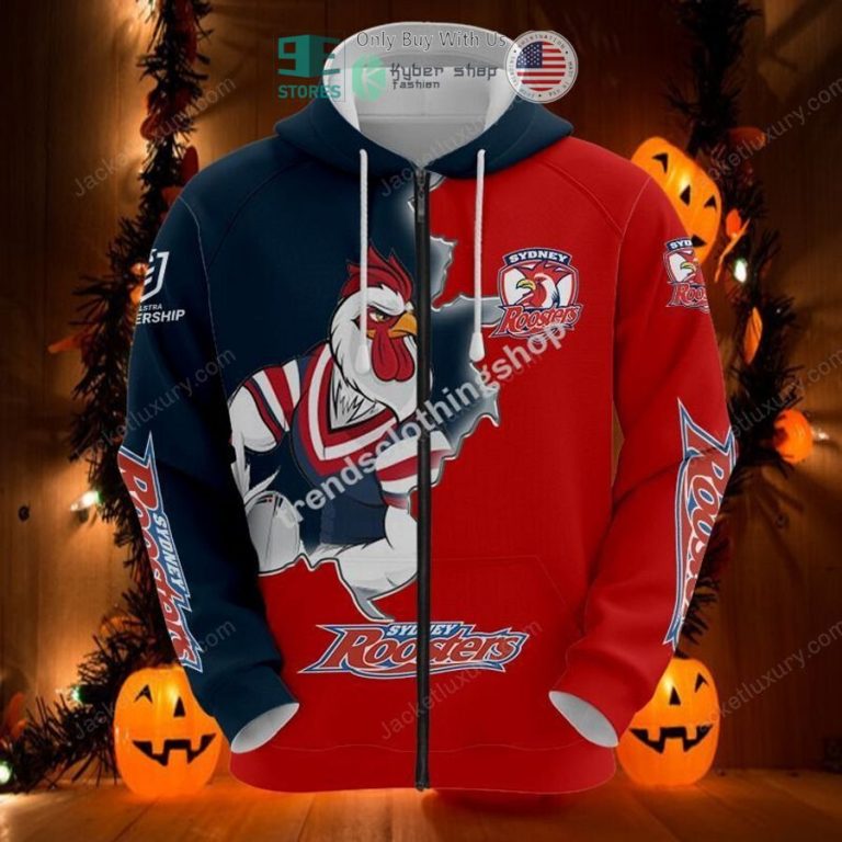 sydney roosters mascot 3d hoodie polo shirt 3 31075