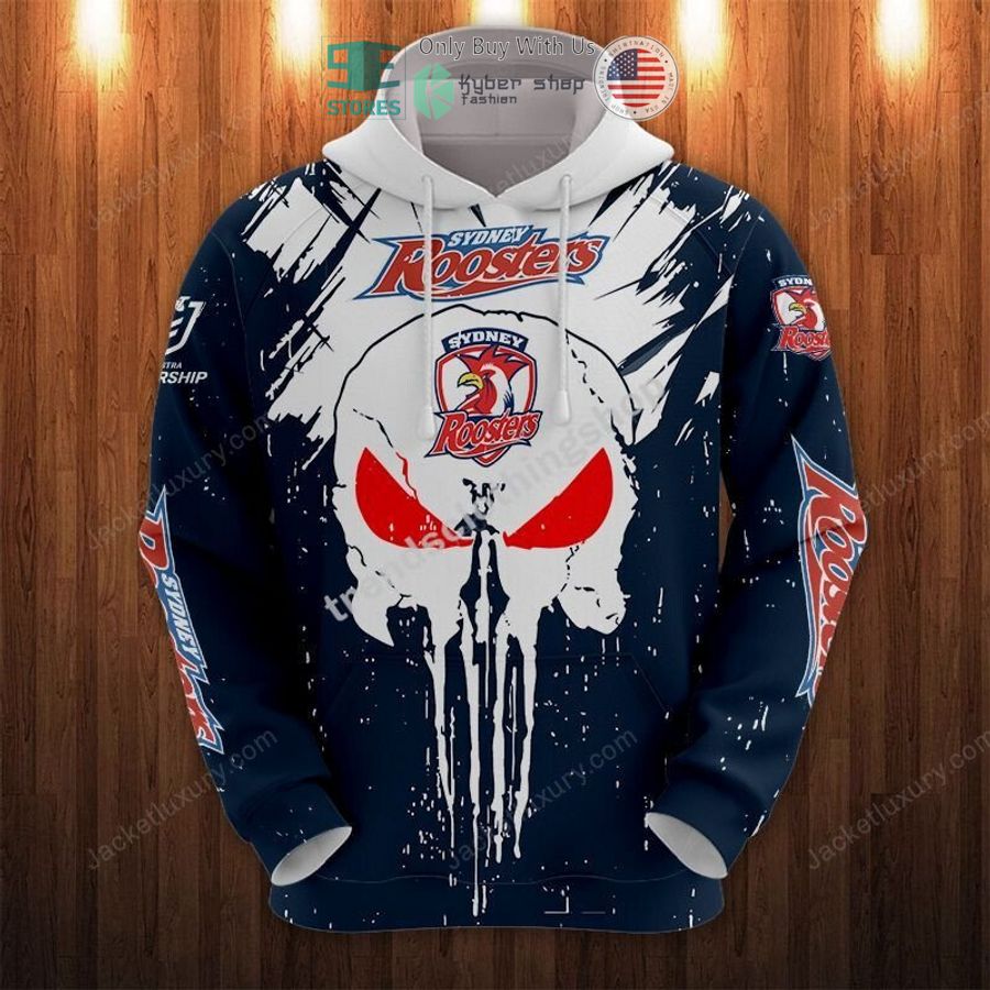 sydney roosters punisher skull 3d hoodie polo shirt 1 58046