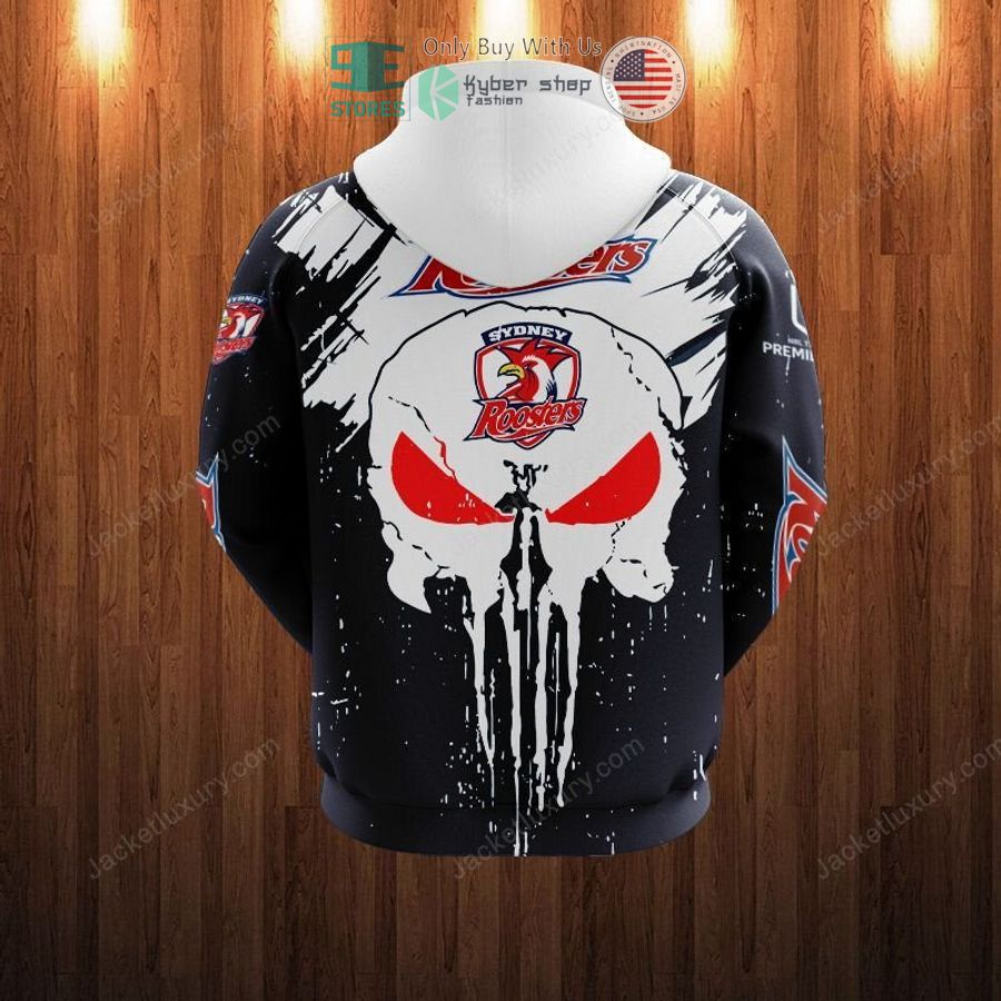sydney roosters punisher skull 3d hoodie polo shirt 2 91279