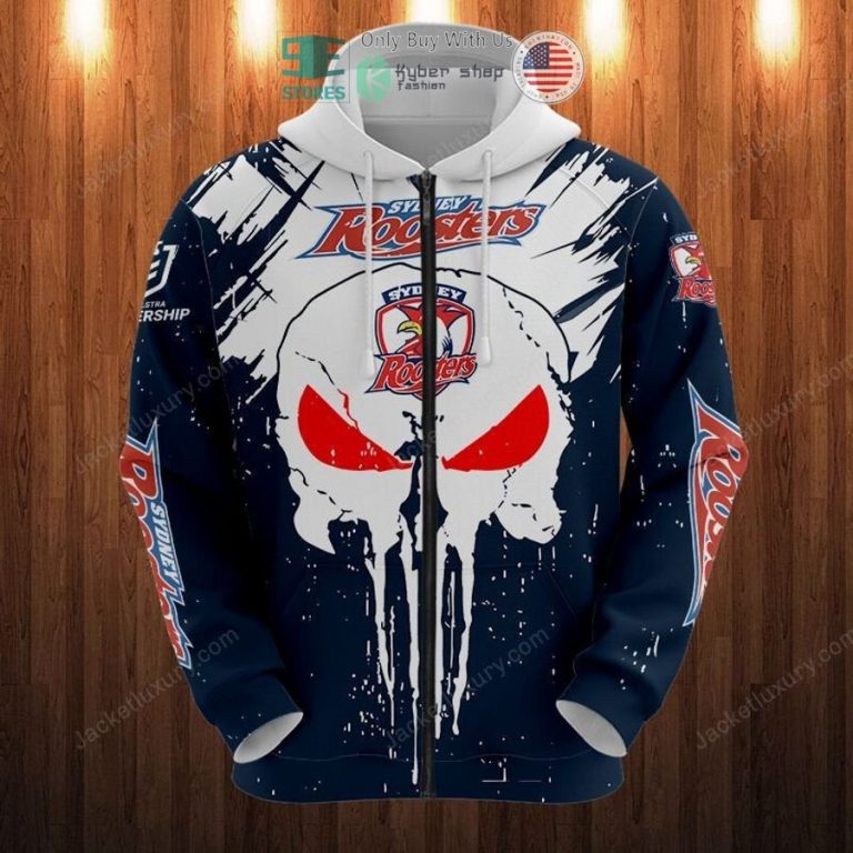 sydney roosters punisher skull 3d hoodie polo shirt 3 78801