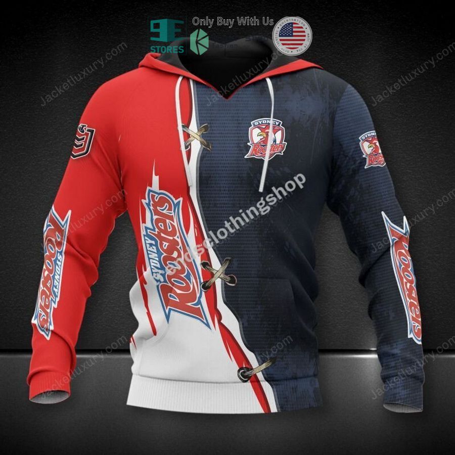 sydney roosters red blue 3d hoodie polo shirt 1 30260