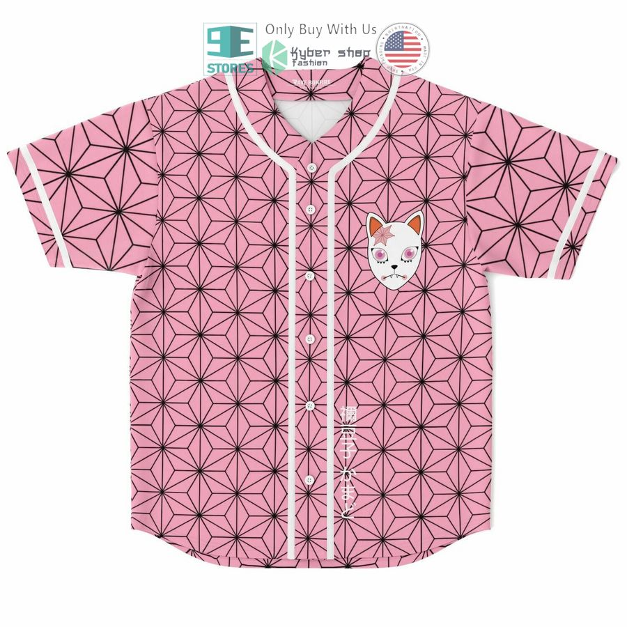 techno slayer nezuko kamado pink baseball jersey 1 59606