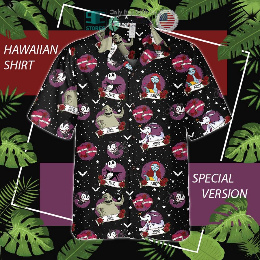 the nightmare before christmas characters galaxy black hawaiian shirt 1 91780