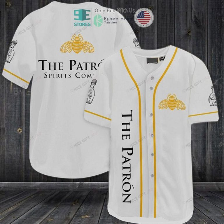 the patron spirits company white baseball jersey 1 37756