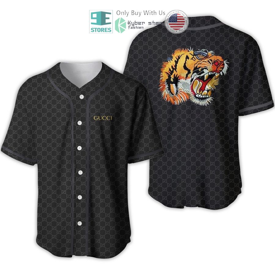 tiger gucci gc black pattern baseball jersey 1 12484