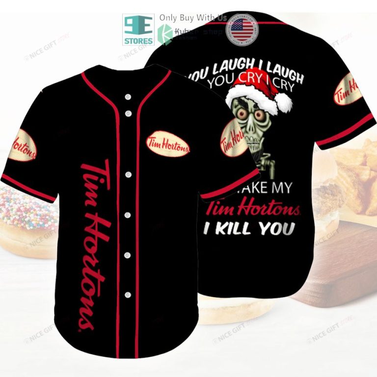 tim hortons you laugh i laugh you cry i cry baseball jersey 1 33546