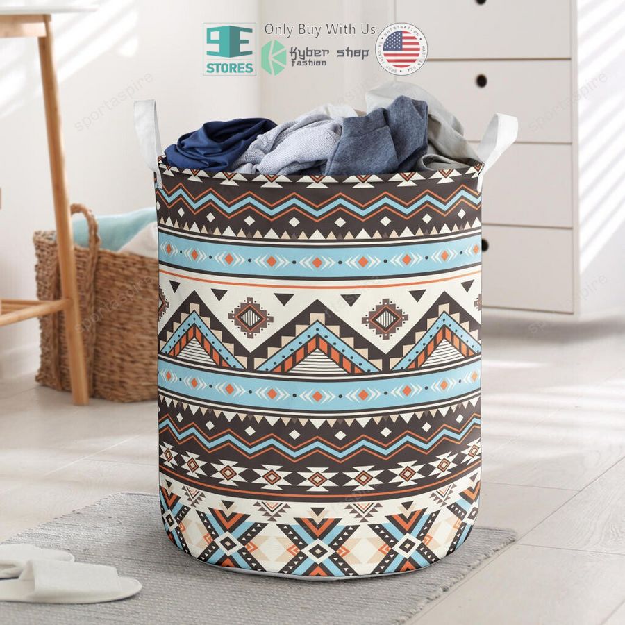 tribal striped seamless pattern laundry basket 1 50535