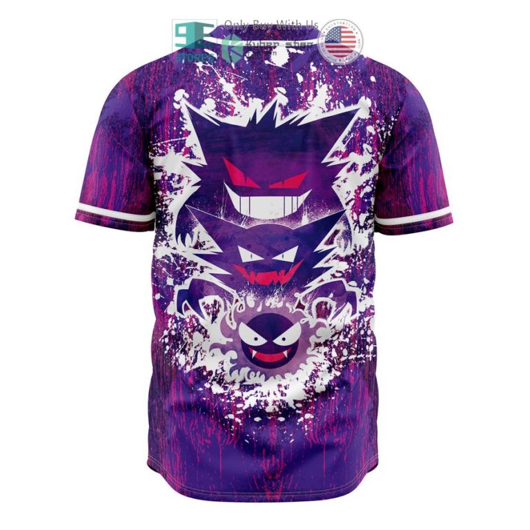 trippy ghostly evolution ghastly haunter gengar pokemon baseball jersey 3 94404