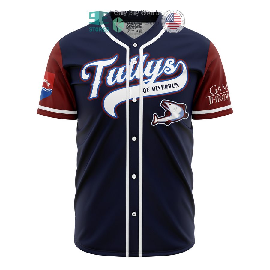 tullys of riverrun game of thrones baseball jersey 1 39564