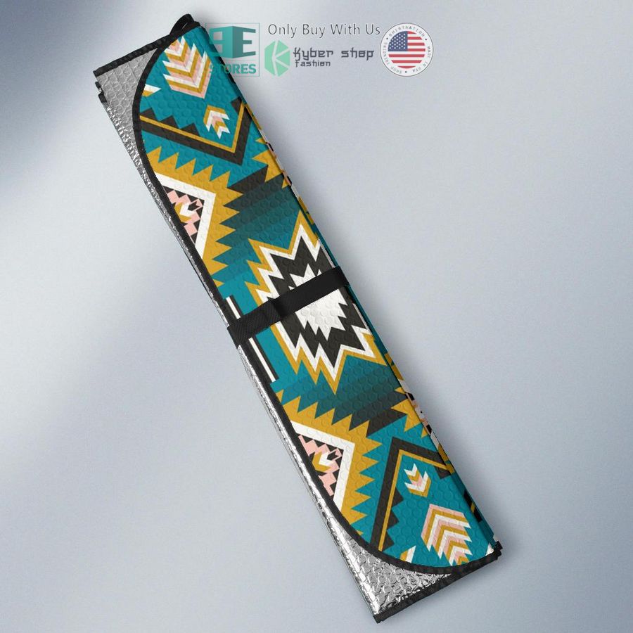 turquoise blue color native ameican design car sunshades 3 28862