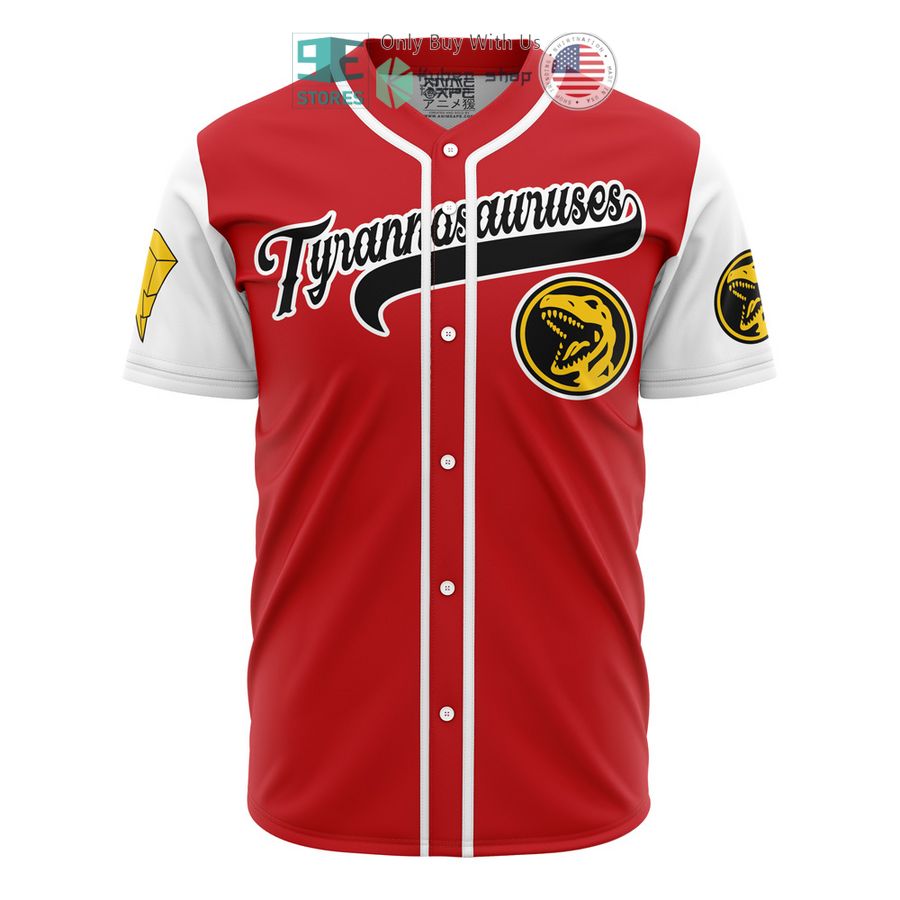 tyrannosauruses red power rangers baseball jersey 1 10238