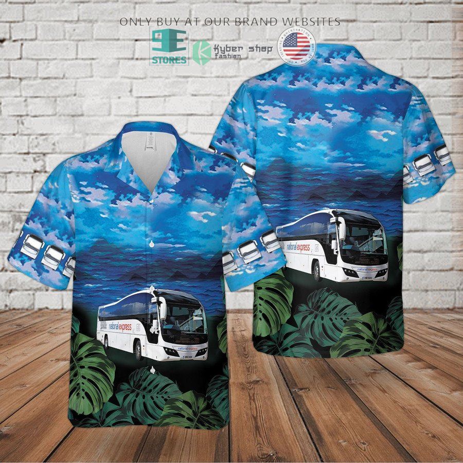 uk coach driver blue hawaiian shirt 2 30536