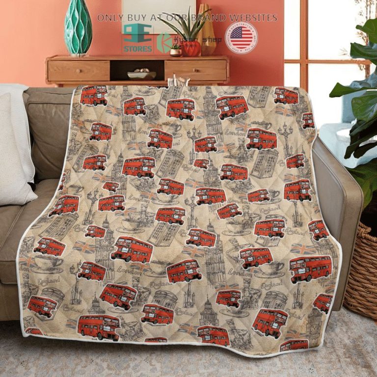 uk double decker bus routemaster quilt blanket 3 29804