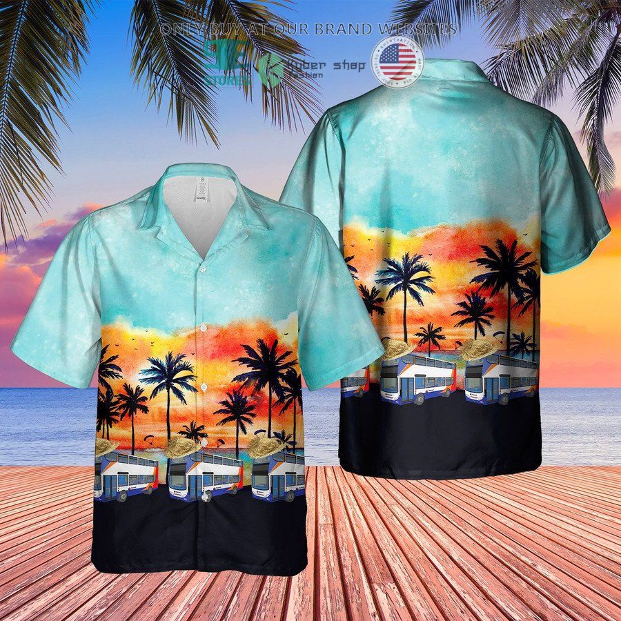 uk double decker bus stagecoach sunset hawaiian shirt 2 88610