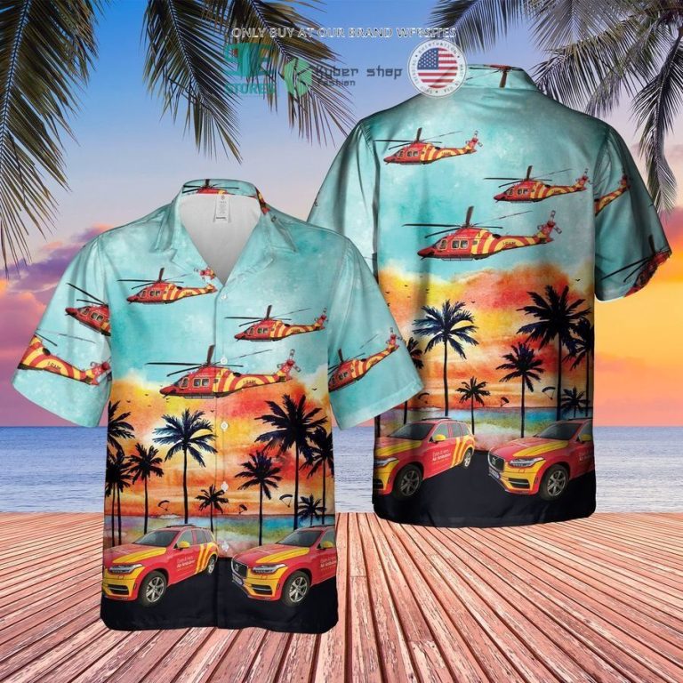 uk essex herts air ambulance helicopter car hawaiian shirt 2 4689