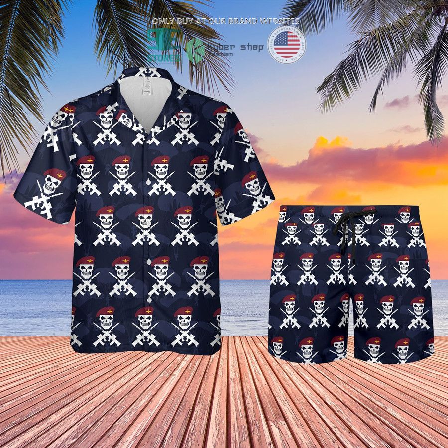 uk parachute regiment skull hawaiian shirt shorts 1 38084