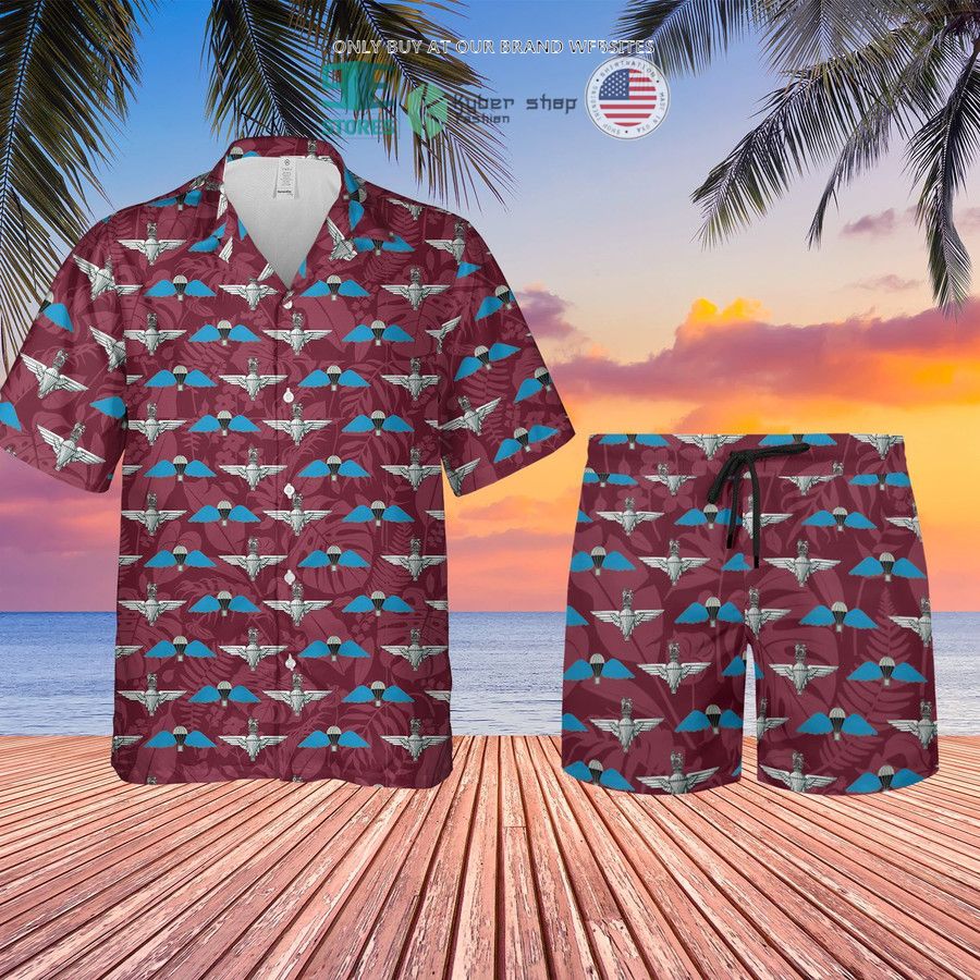 uk parachute regiment wings badge hawaiian shirt shorts 1 56867