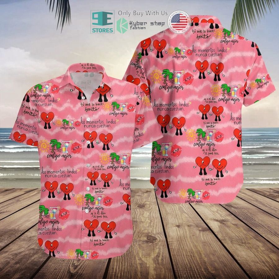 un verano sin ti bad bunny pink hawaiian shirt 1 1514