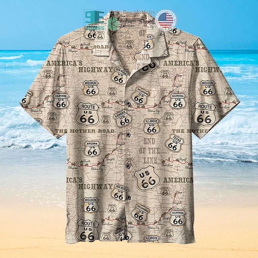 us 66 road signs with states of route 66 and route 66 sayings hawaiian shirt 1 73898