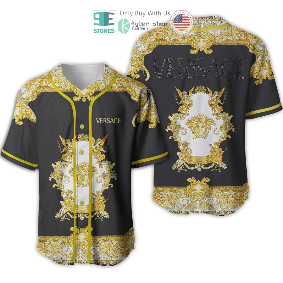 versace baroque black yellow baseball jersey 1 65268