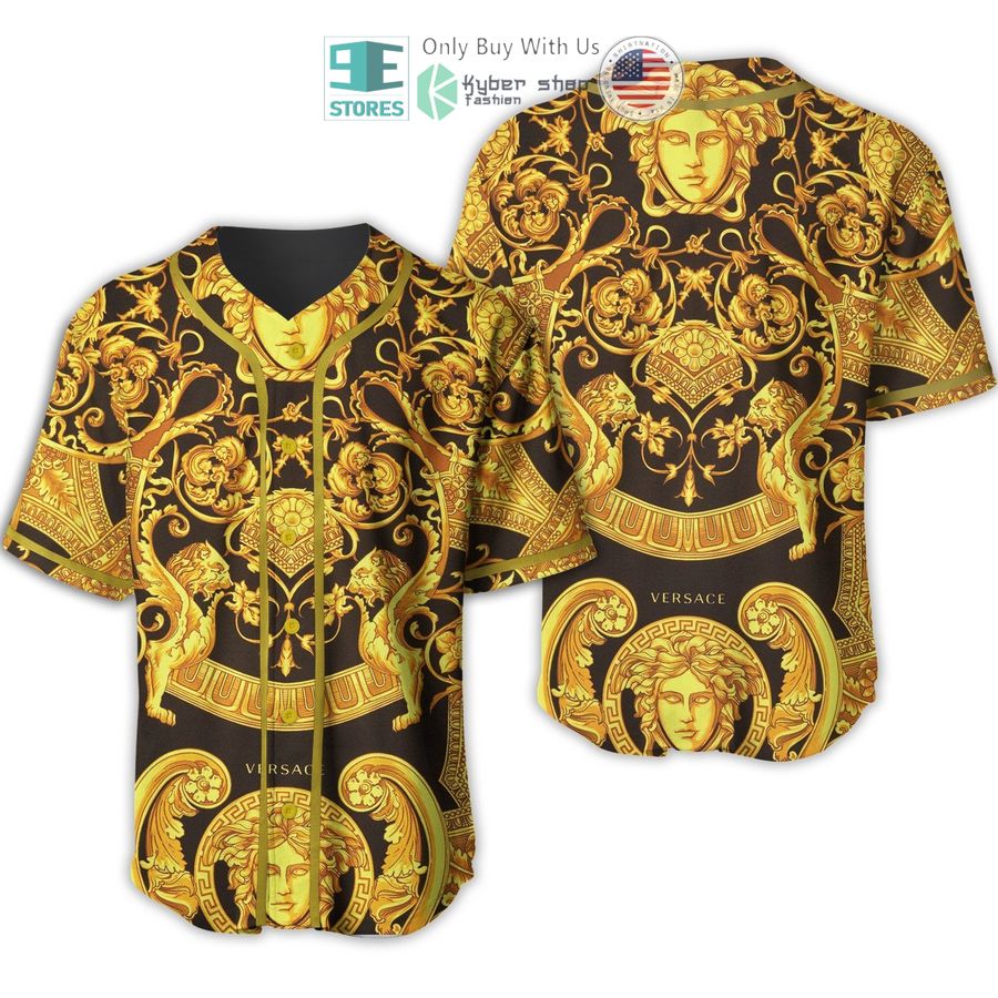 versace baroque yellow pattern baseball jersey 1 4828