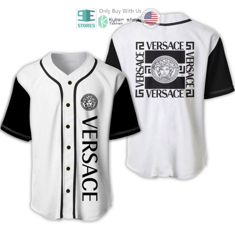 versace brand medusa black white baseball jersey 1 80306