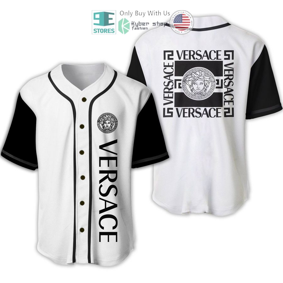 versace brand medusa black white baseball jersey 1 80306