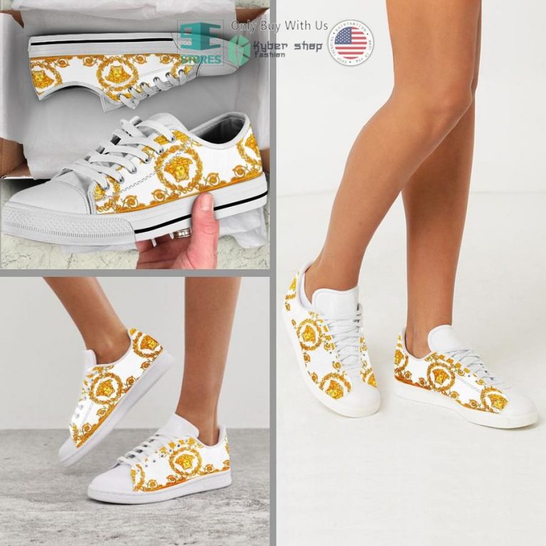 versace logo white canvas low top shoes 1 26518