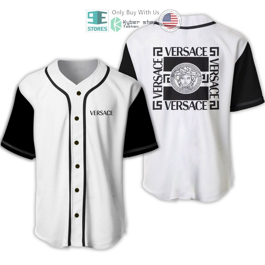 versace luxury brand medusa logo black white baseball jersey 1 67286
