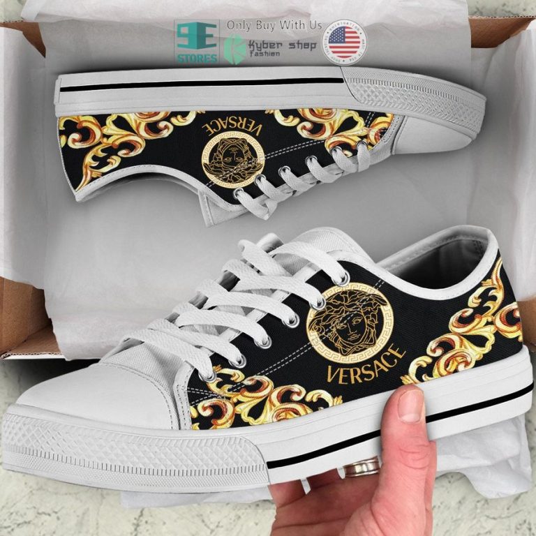 versace medusa black canvas low top shoes 1 54500