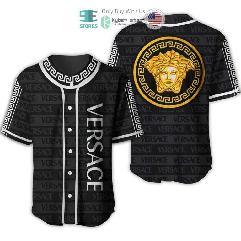 versace medusa logo black baseball jersey 1 60310