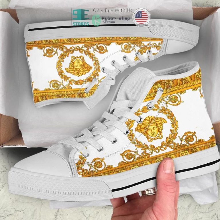 versace medusa logo white canvas high top shoes 1 19773