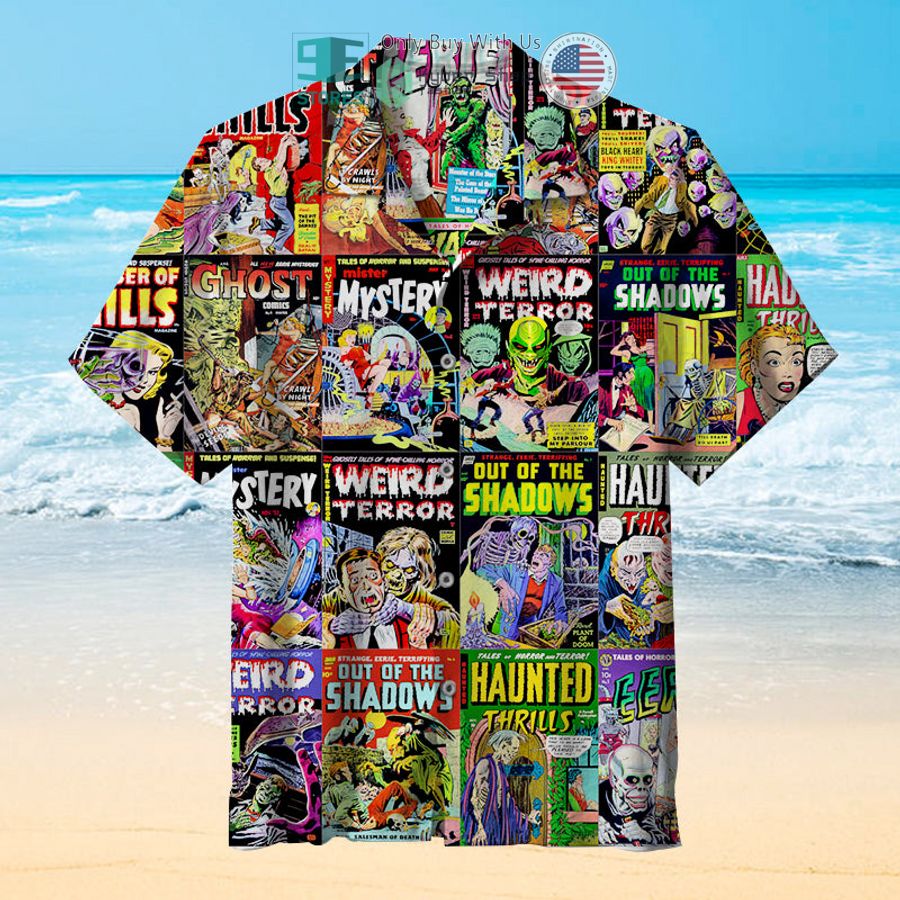 vintage horror comic book covers hawaiian shirt 1 74408
