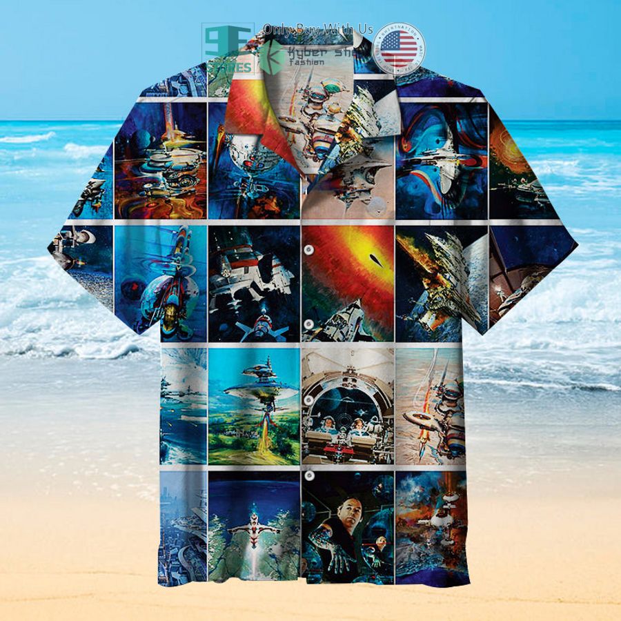 vintage sci fi space battle alien comic art hawaiian shirt 1 77485