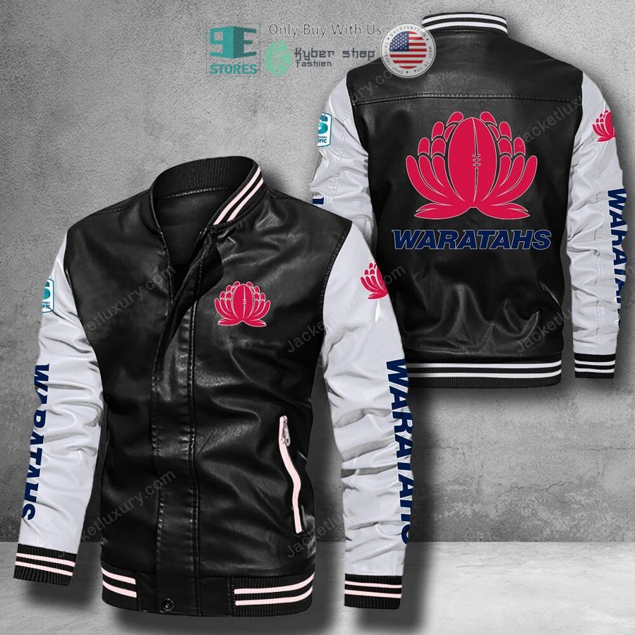 waratahs super rugby logo leather bomber jacket 1 98493