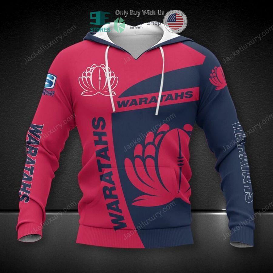 waratahs super rugby red blue 3d hoodie polo shirt 1 15109