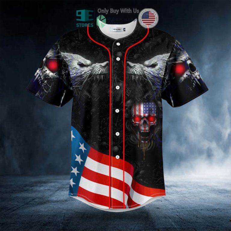 werewolves u s flag patriotic skull baseball jersey 3 40768