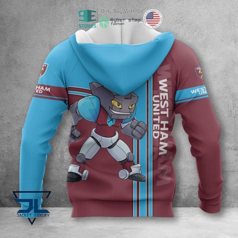 west ham united f c mascot 3d polo shirt hoodie 3 24769