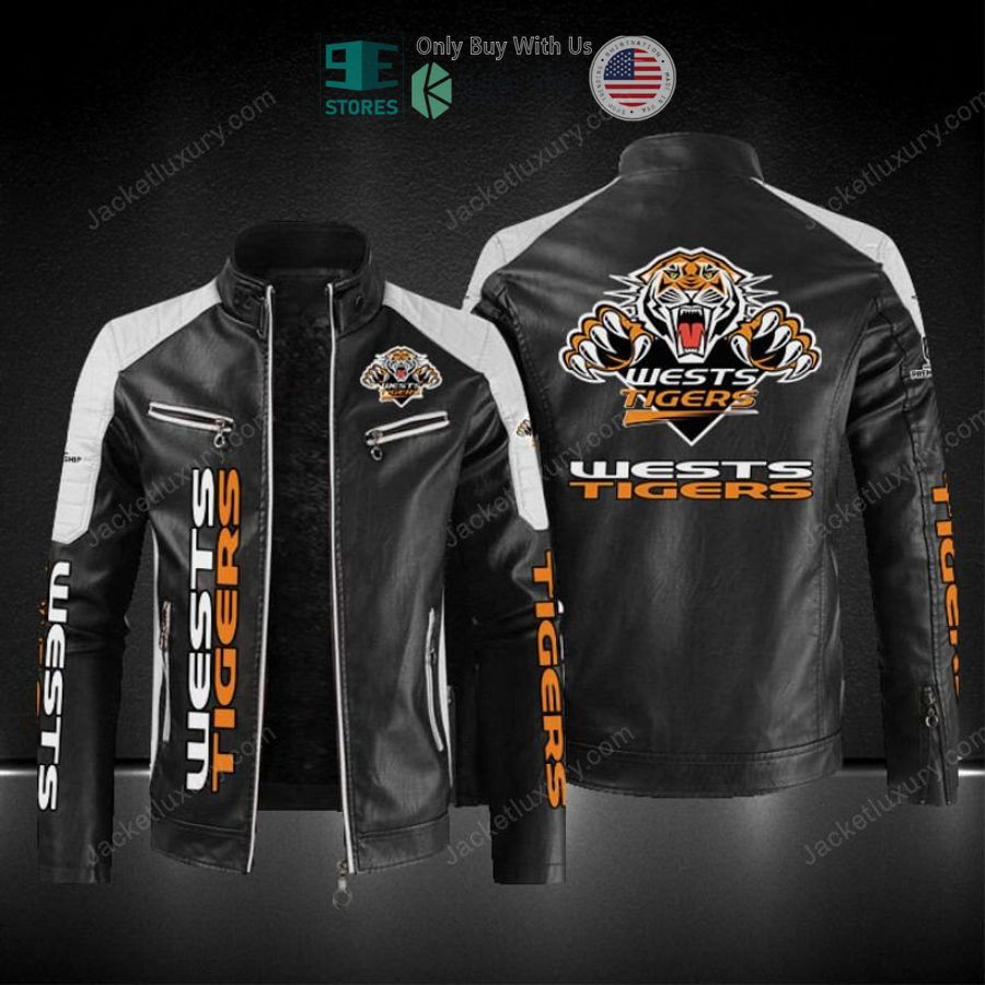 wests tigers block leather jacket 1 51911