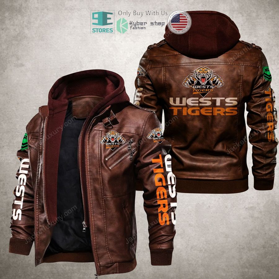 wests tigers logo leather jacket 2 95207