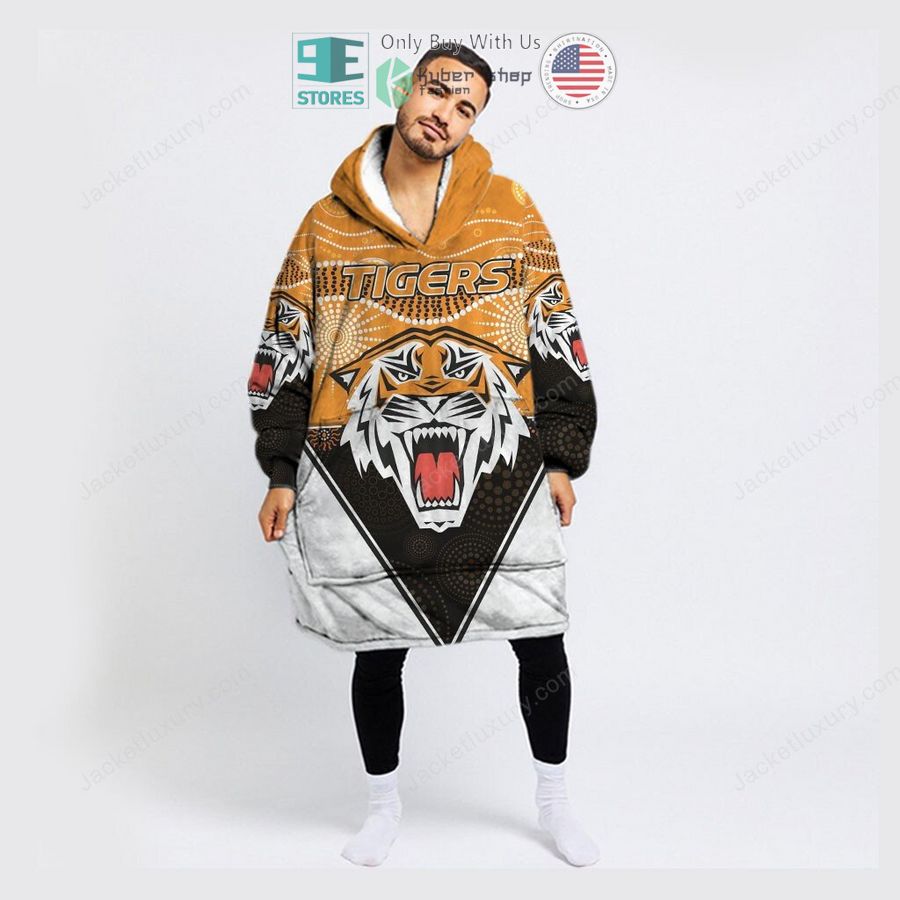 wests tigers sherpa hooded blanket 1 62261