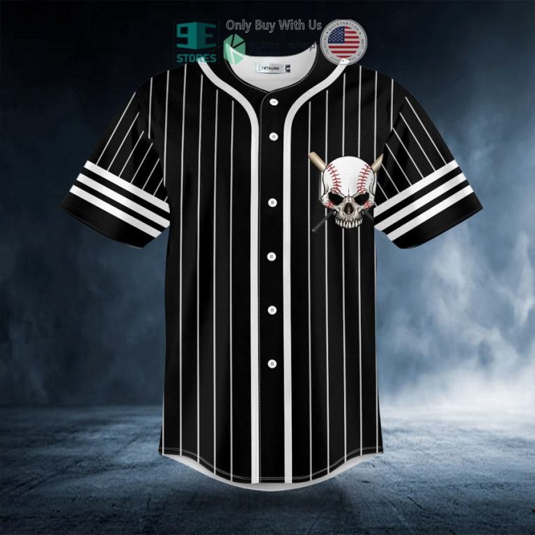 white black stripes no 11 skull personalized baseball jersey 3 27903