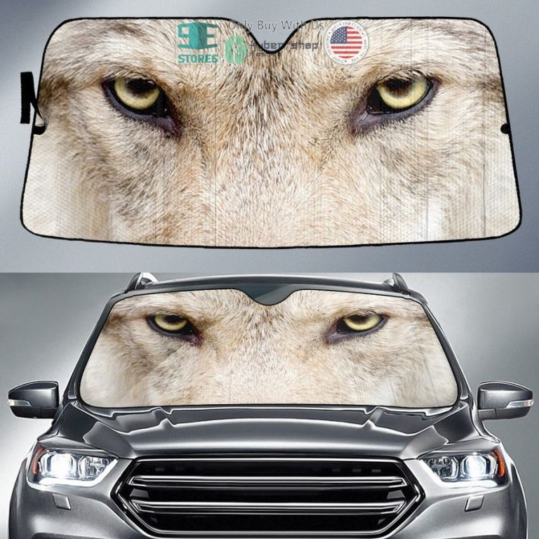 white wolf eyes car sun shade 1 8962